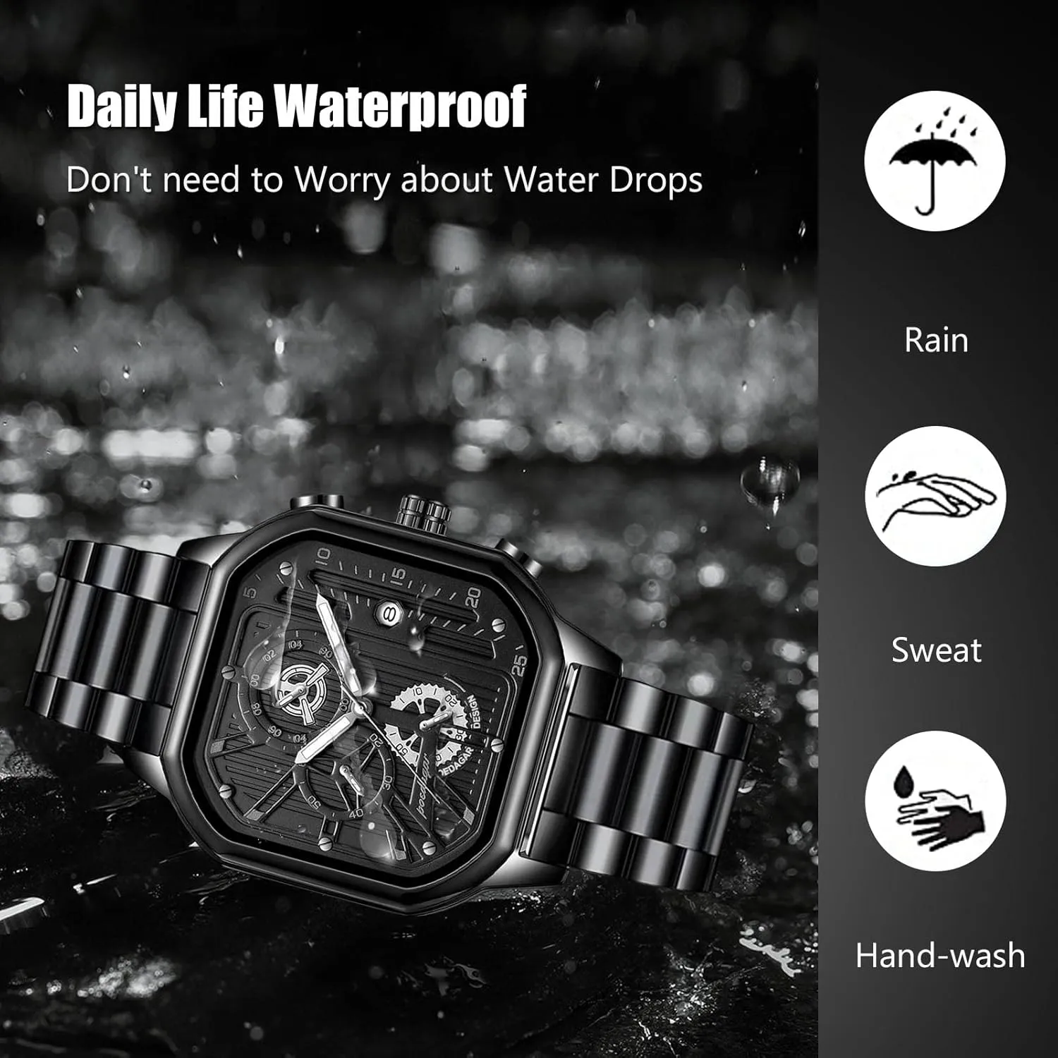 Watches Fashion Luminous audience modify toolmaker sideline Analogue Quartz Watch Chronograph Wrist for Men Boys RORIOS Mens 