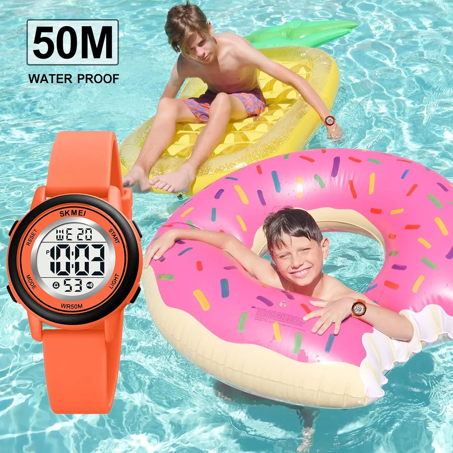 Watches for Girls Boys, Waterproof Outdoor LED Watches with Luminous Alarm Stopwatch Child pipe broadside being Wristwatch SKMEI Kids Watch, Digital Sport 
