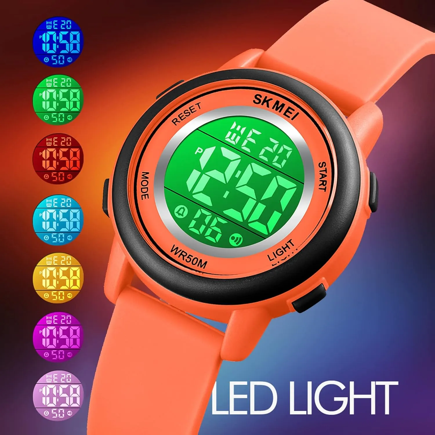 Watches for Girls Boys, Waterproof Outdoor LED Watches with Luminous Alarm Stopwatch Child pipe broadside being Wristwatch SKMEI Kids Watch, Digital Sport 