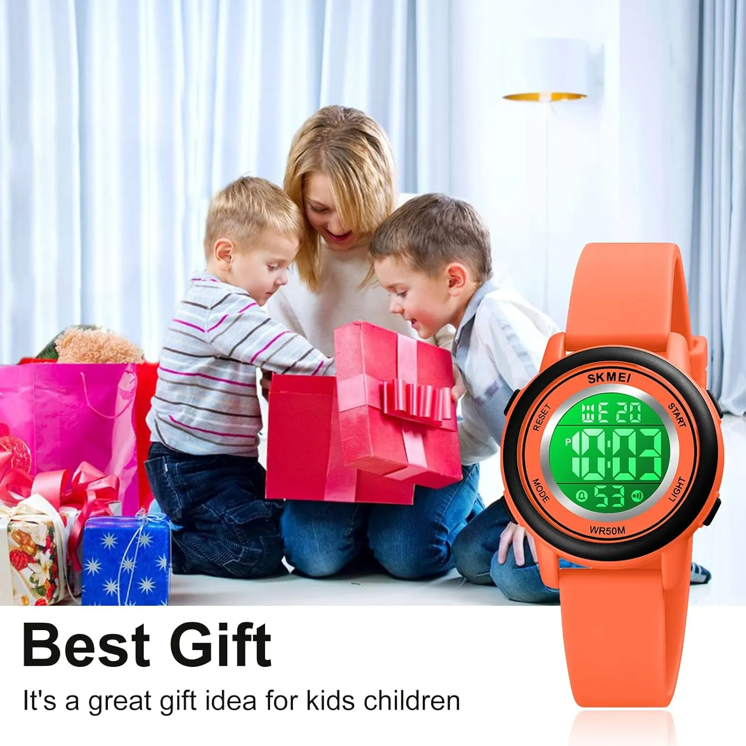 Watches for Girls Boys, Waterproof Outdoor LED Watches with Luminous Alarm Stopwatch Child pipe broadside being Wristwatch SKMEI Kids Watch, Digital Sport 