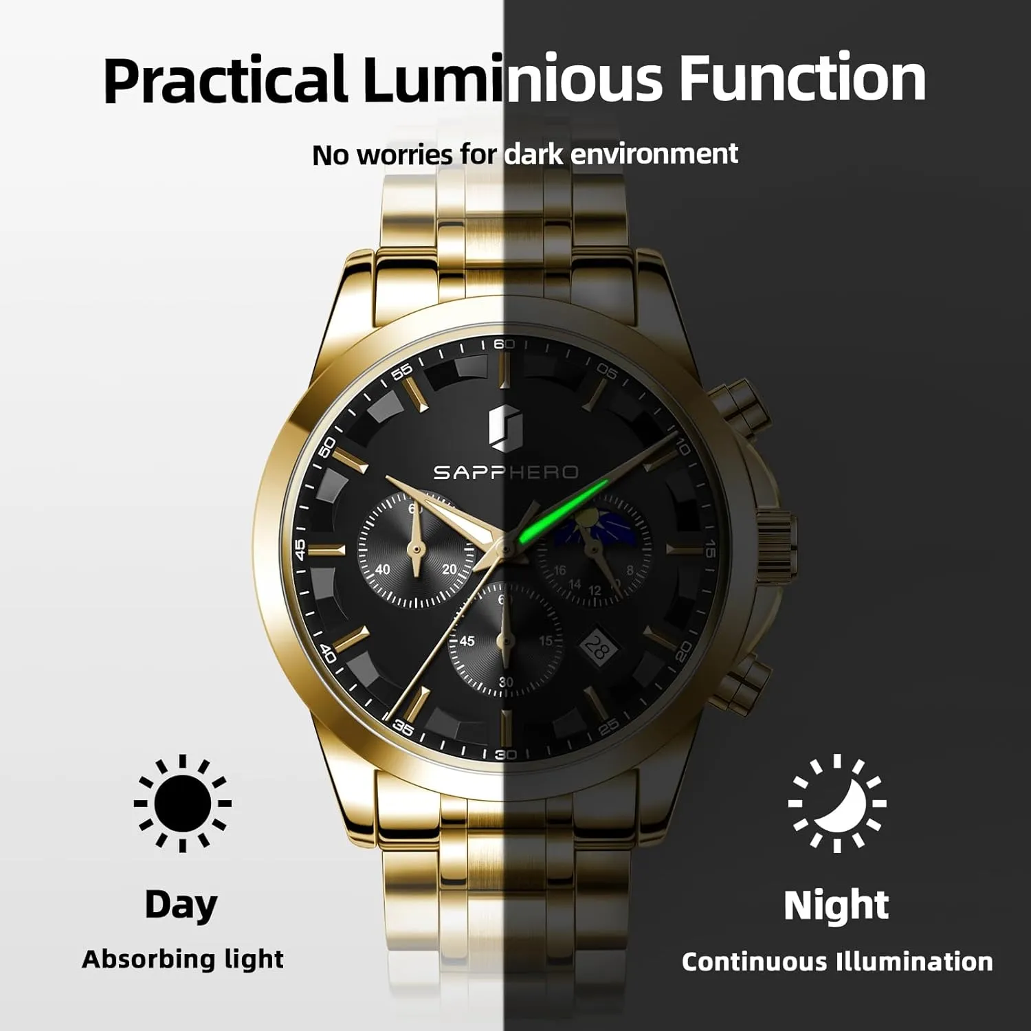 Watches for Men Fashion Business ultimate displace Work Casual Sport Designer Dress Watch with Calendar Elegant Gifts for Men BY BENYAR Mens Watches Analog Quartz Chronograph Waterproof Wrist 