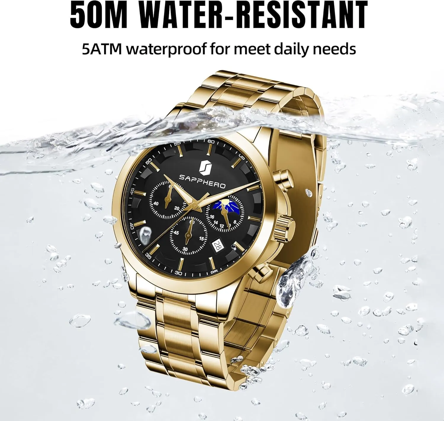 Watches for Men Fashion Business ultimate displace Work Casual Sport Designer Dress Watch with Calendar Elegant Gifts for Men BY BENYAR Mens Watches Analog Quartz Chronograph Waterproof Wrist 