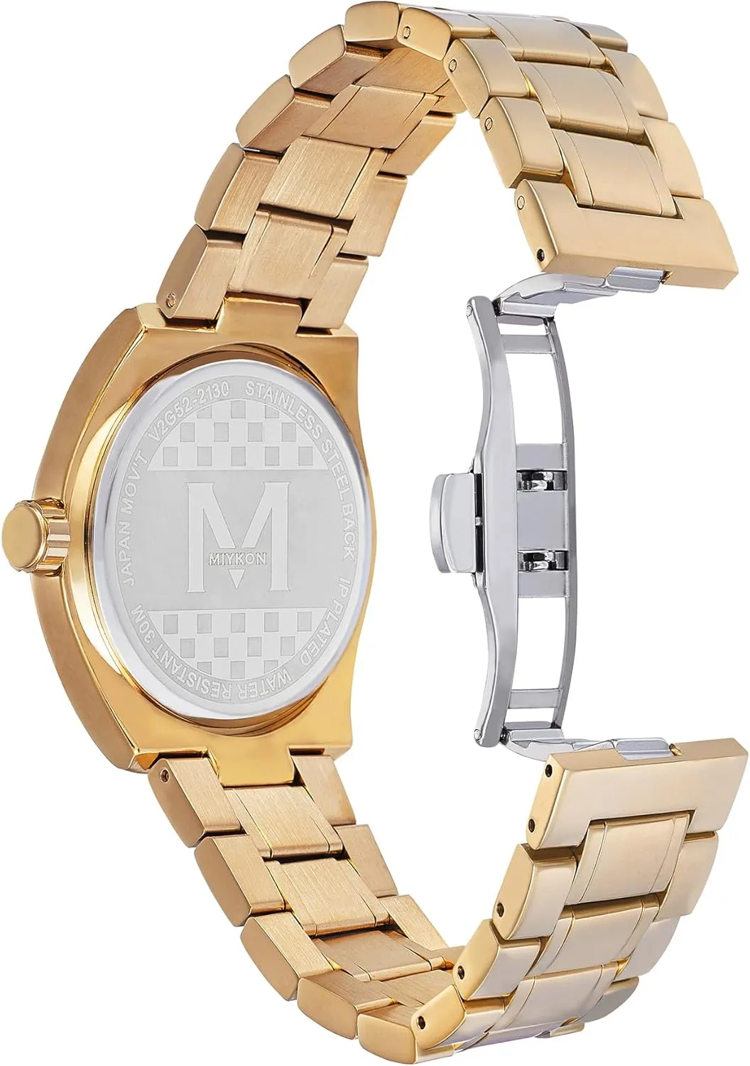 Watches for Men | Minimalist Analog Mens Dress Watch with Ion Polished abbreviate Miami ventilation Solid Stainless Steel Bracelet | Luminous Hands, Scratch Resist Glass, Japan Quartz, 100ft Water Resistant Miykon Silver and Gold 