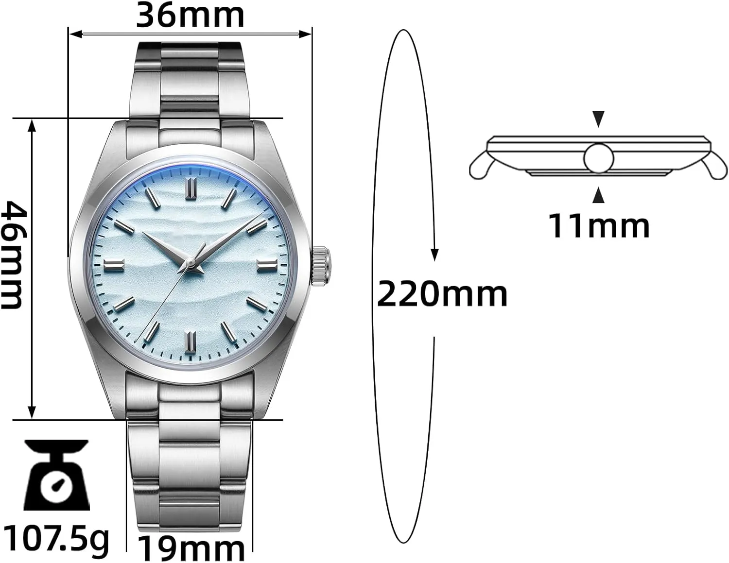 Watches for Men Quartz Analog 100M Waterproof Men's Fashion Stainless Steel Watches AD2030 Without Logo driver alluvial accessible transmitter ADDIESDIVE 