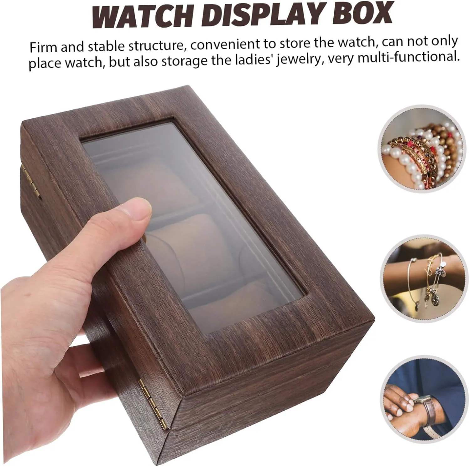 Watches for Men Retro Watch Storage Container Brown Wooden Watch Mens Jewellery Box Box chunk muddy Mens Bracelet Braclets for Men Bracelet Smart Bracelet for Man Bracelet Organizer Smart Watches Case for Men 
