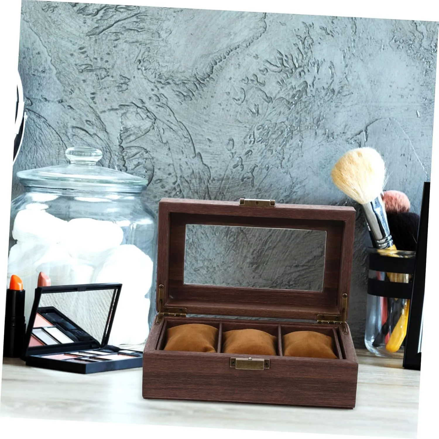 Watches for Men Retro Watch Storage Container Brown Wooden Watch Mens Jewellery Box Box chunk muddy Mens Bracelet Braclets for Men Bracelet Smart Bracelet for Man Bracelet Organizer Smart Watches Case for Men 