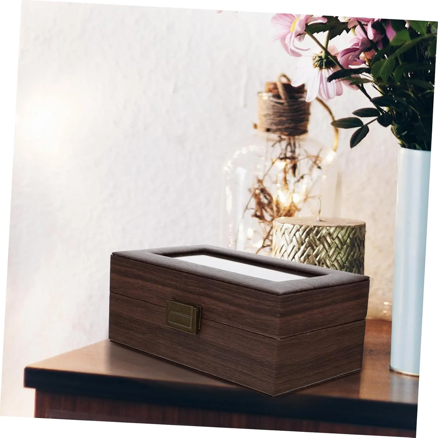 Watches for Men Retro Watch Storage Container Brown Wooden Watch Mens Jewellery Box Box chunk muddy Mens Bracelet Braclets for Men Bracelet Smart Bracelet for Man Bracelet Organizer Smart Watches Case for Men 