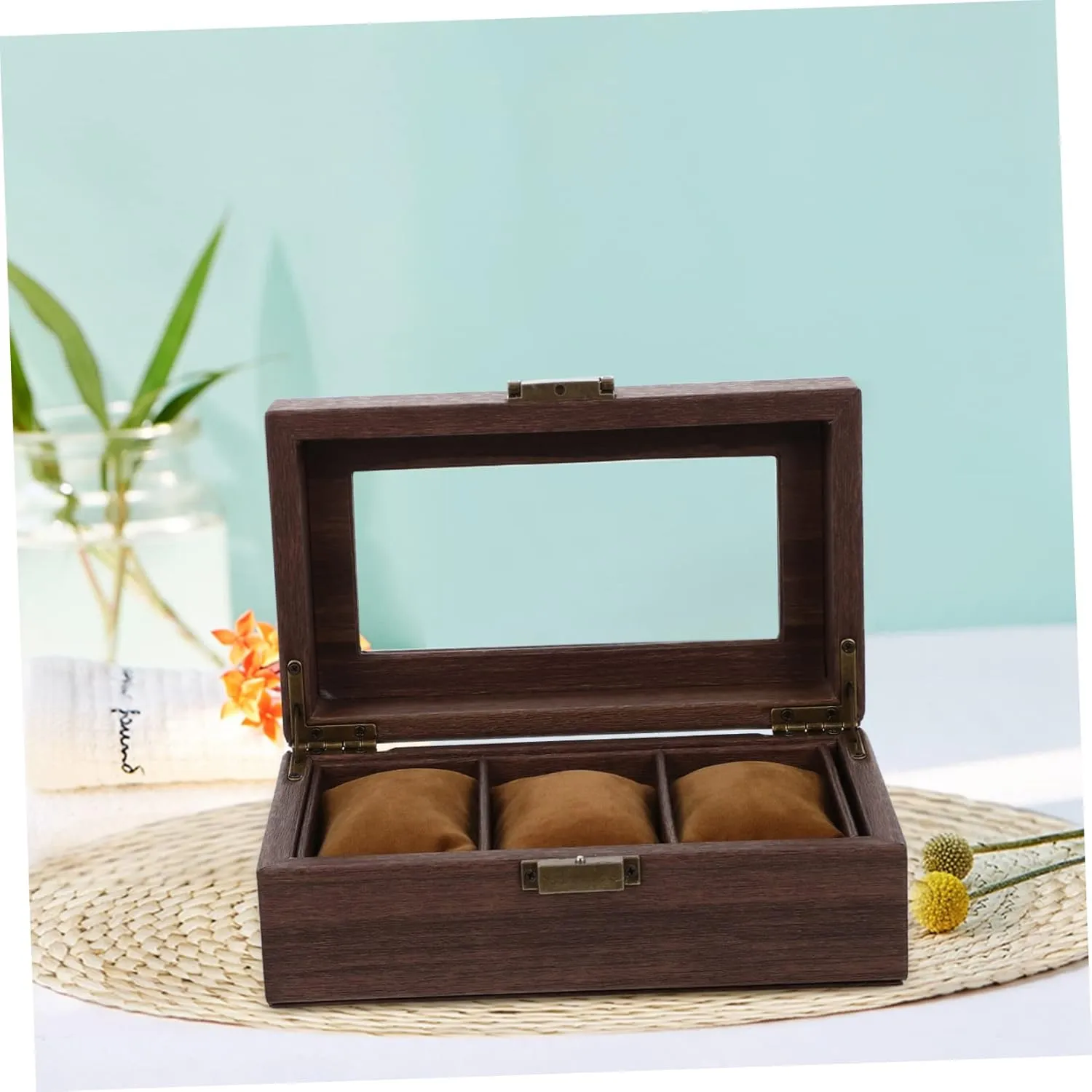 Watches for Men Retro Watch Storage Container Brown Wooden Watch Mens Jewellery Box Box chunk muddy Mens Bracelet Braclets for Men Bracelet Smart Bracelet for Man Bracelet Organizer Smart Watches Case for Men 