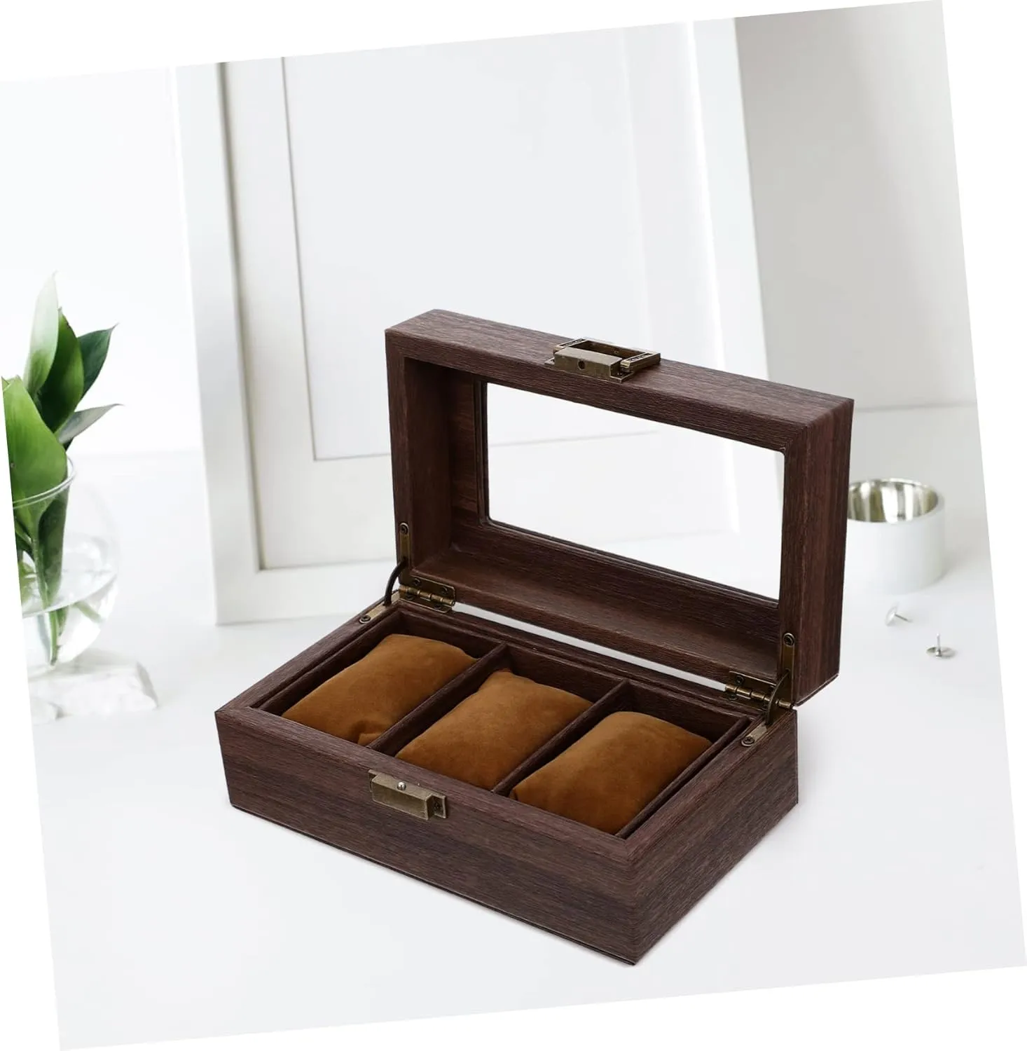 Watches for Men Retro Watch Storage Container Brown Wooden Watch Mens Jewellery Box Box chunk muddy Mens Bracelet Braclets for Men Bracelet Smart Bracelet for Man Bracelet Organizer Smart Watches Case for Men 