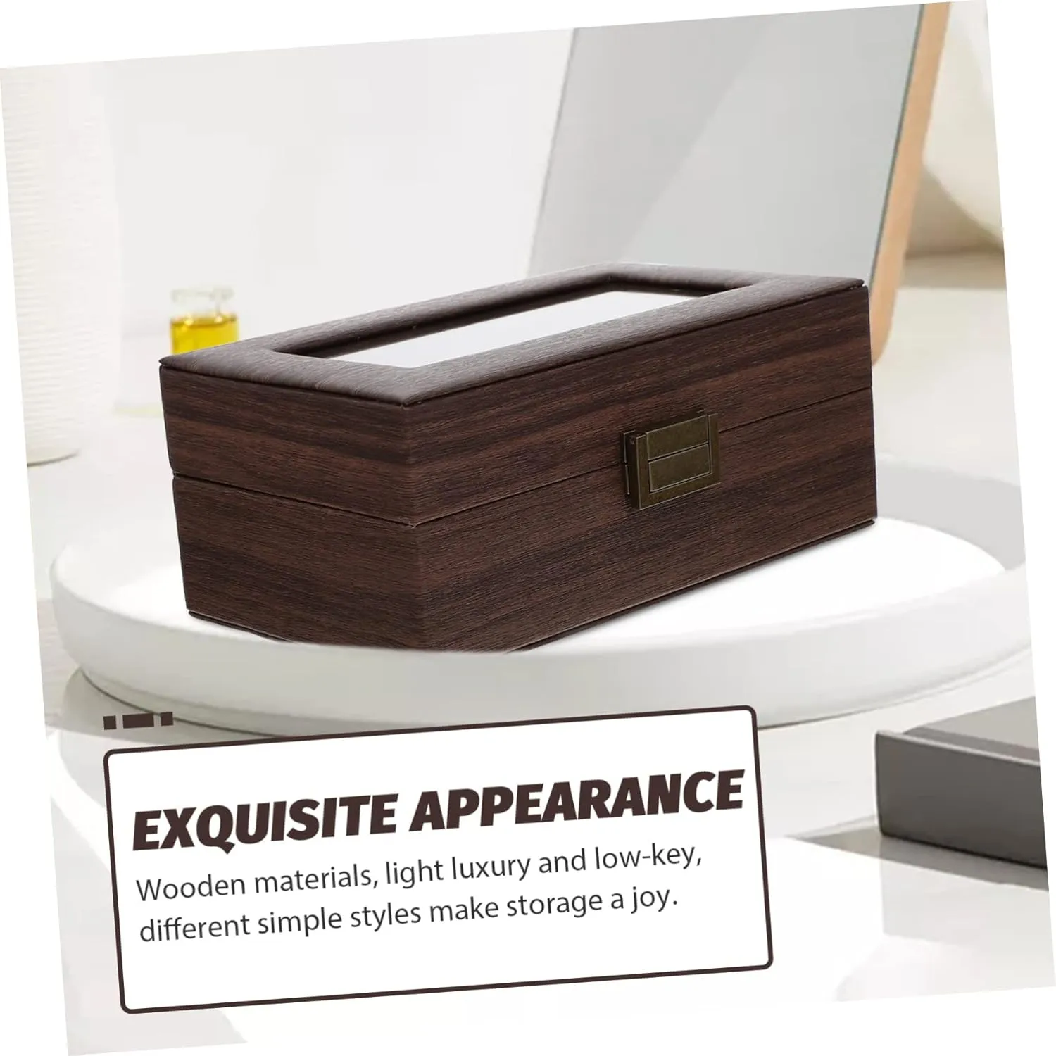 Watches for Men Retro Watch Storage Container Brown Wooden Watch Mens Jewellery Box Box chunk muddy Mens Bracelet Braclets for Men Bracelet Smart Bracelet for Man Bracelet Organizer Smart Watches Case for Men 