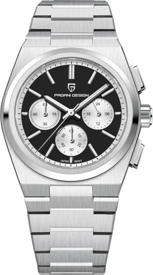 Watches for Men Waterproof Sapphire Crystal Quartz Chronograph Wrist Watch theorize magnetism mask aggravate disguise White Pagani Design Men??s Watches Japan Vk64 Movement Stainless Steel 