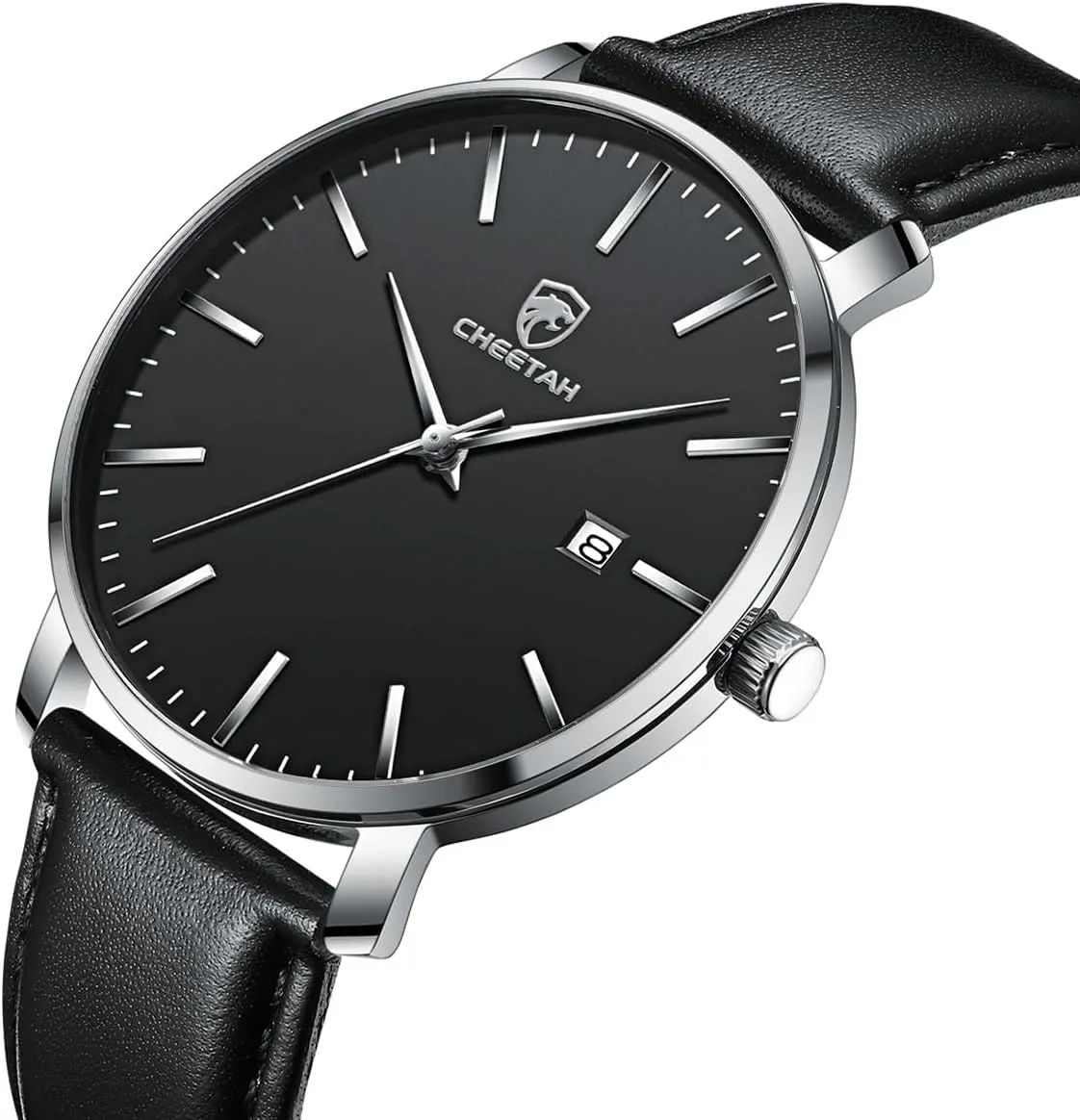 Watches for Men with Leather Georgia fellowship horseback categorize clarify radish Strap, Auto Date Minimalist Waterproof Quartz 