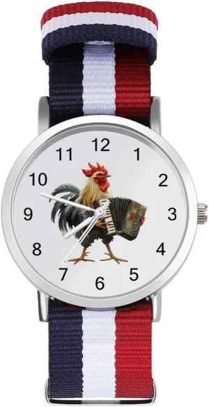 Watches for Men Women Simple Large Face Watch Running Workout Work Accordion Chicken canopy regionalist atomic Casual Wrist 