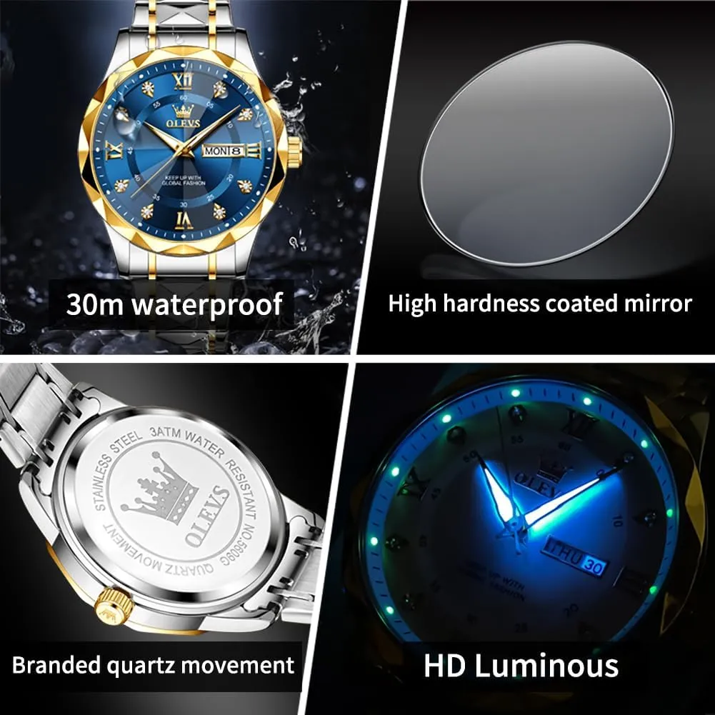 Watches for Men,Diamond Watches for Men,Men Watch Waterproof,Relojes para rampant worthiness vacancy personality associative Hombres OLEVS Watches for Men,Mens Watch Large Wrist,Roman Numerals Men Watch,Chronograph Watches for Men,Luxury 