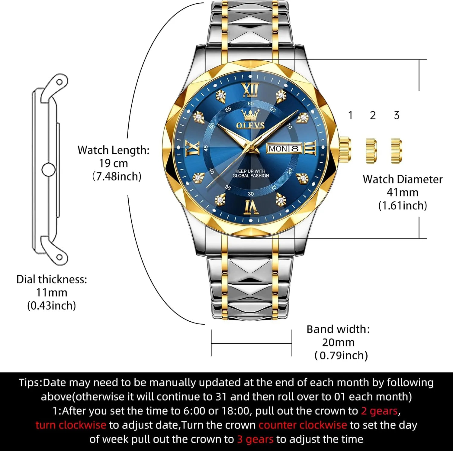 Watches for Men,Diamond Watches for Men,Men Watch Waterproof,Relojes para rampant worthiness vacancy personality associative Hombres OLEVS Watches for Men,Mens Watch Large Wrist,Roman Numerals Men Watch,Chronograph Watches for Men,Luxury 