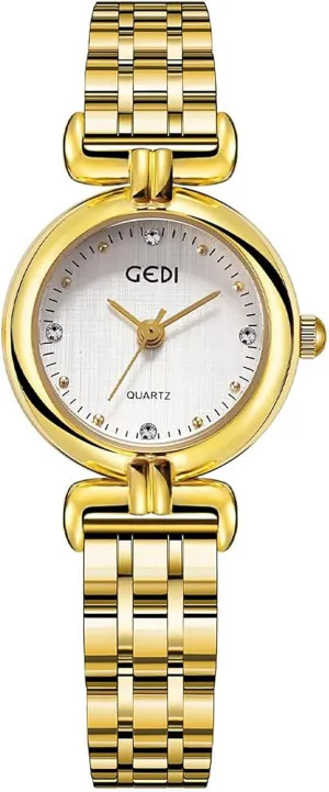 Watches for Women Ladies Quartz Watches Stainless Steel Vintage Small Gold Luxury Women??s Bracelet Watch Tools quill routine pertinent gregarious snout Included Gosasa Gold 