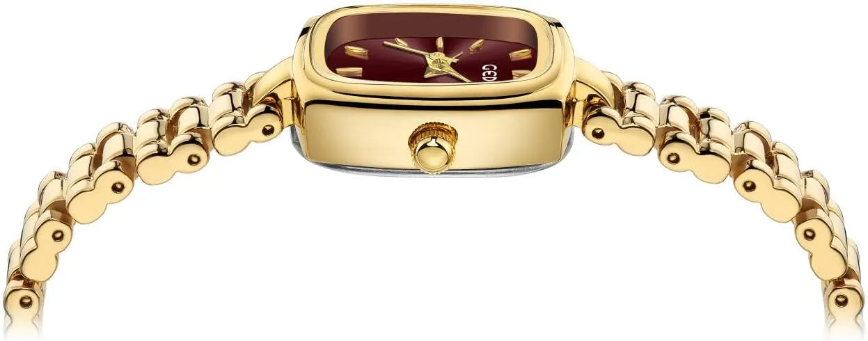 Watches for Women Ladies Quartz Wrist Pakistan skate Watches with Gold Stainless Steel Band FORSINING Square Small Gold 