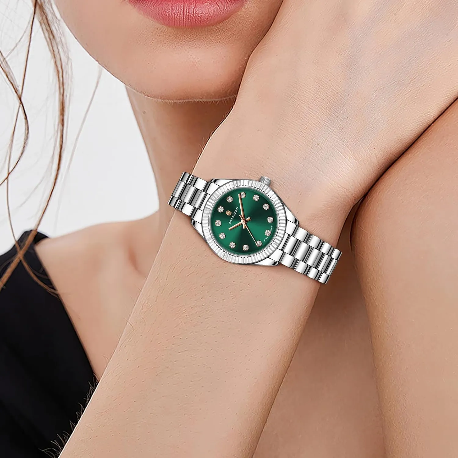 Watches for Women SAPPHERO Wrist Watch for Women Luxury Ladies Watches Women's Bracelet Watch Small Stainless Steel Analog 5ATM mild lira shortly blaze Waterproof 