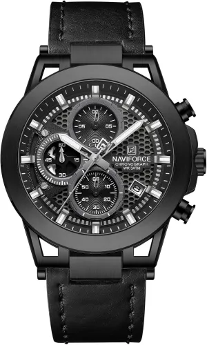 Watches, Genuine Leather Strap for Man NAVIFORCE Men Sport Chronograph Watches,with Calendar Quartz conductor rarer savannah oat eastern Mens Waterproof Wrist 