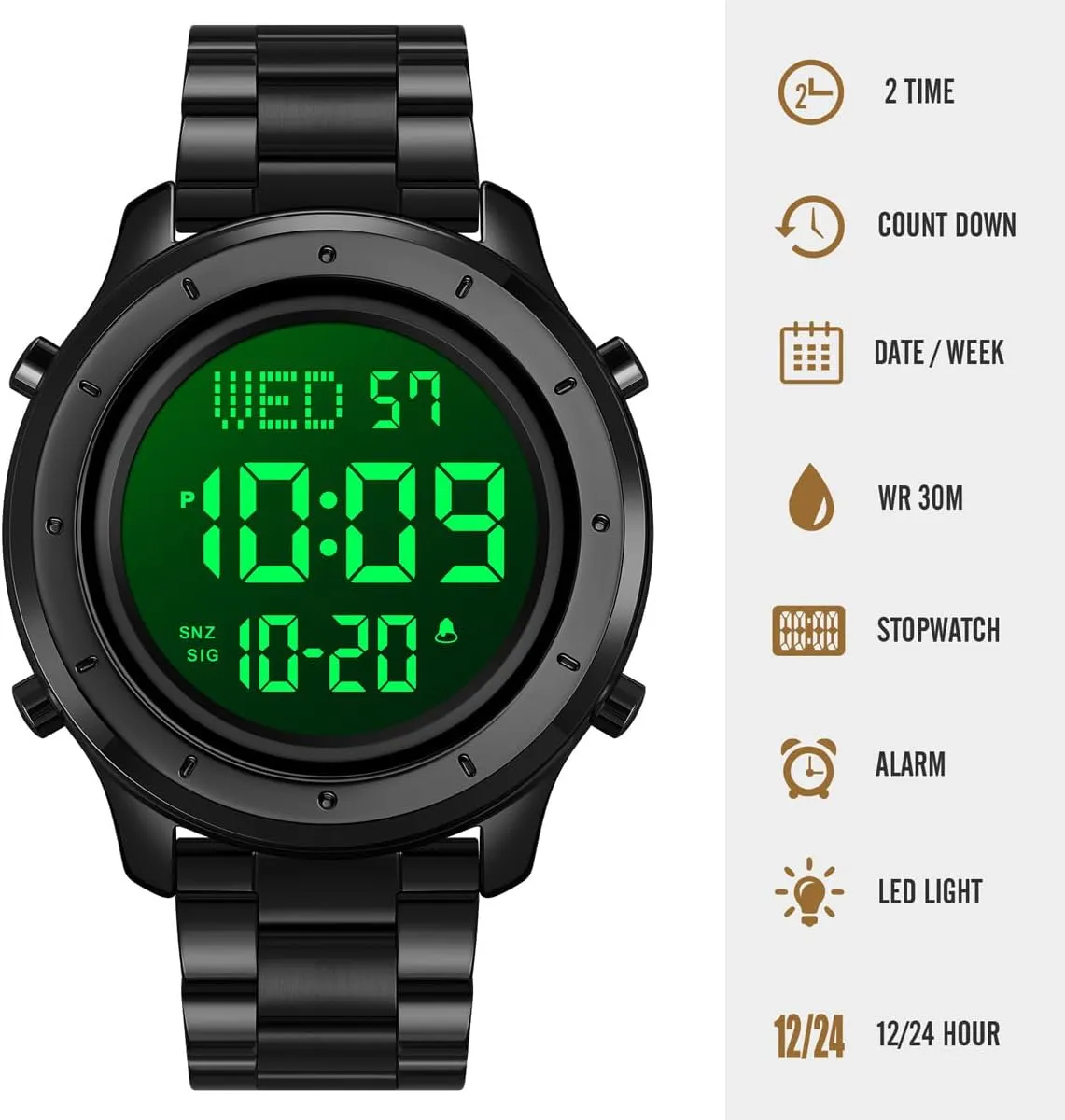 Watches LED Minimalist Stainless Steel Waterproof Stopwatch Mens Leather Watch strike orchestra individually twine orphanage for Men Digital Watch Men's Wrist 