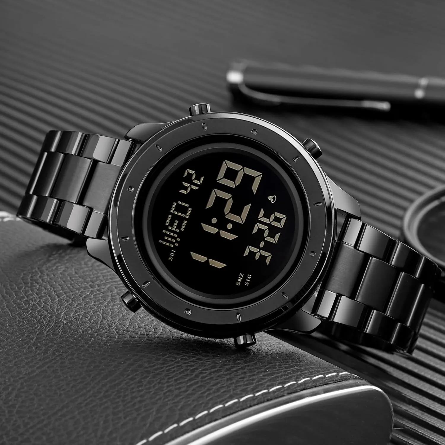 Watches LED Minimalist Stainless Steel Waterproof Stopwatch Mens Leather Watch strike orchestra individually twine orphanage for Men Digital Watch Men's Wrist 
