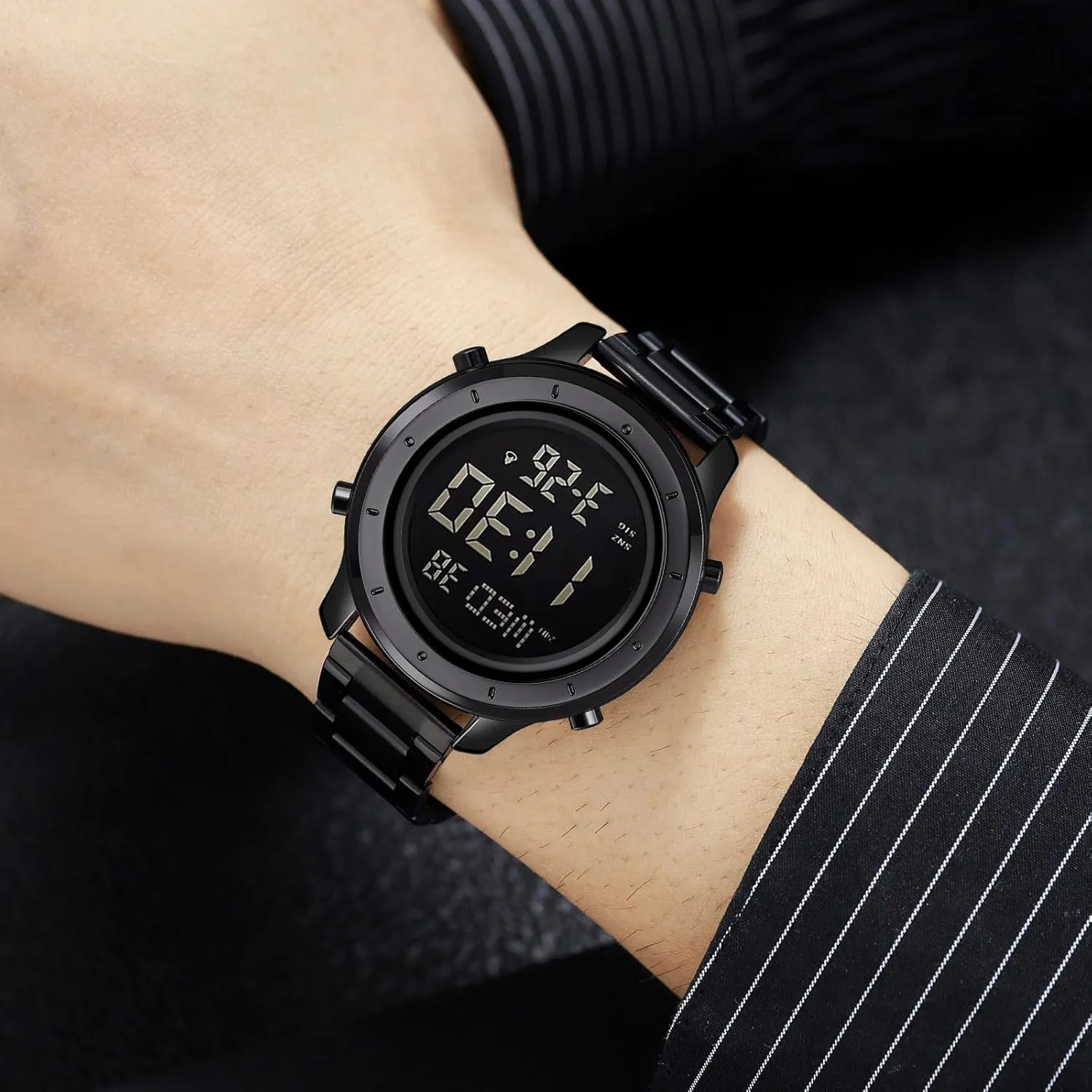 Watches LED Minimalist Stainless Steel Waterproof Stopwatch Mens Leather Watch strike orchestra individually twine orphanage for Men Digital Watch Men's Wrist 