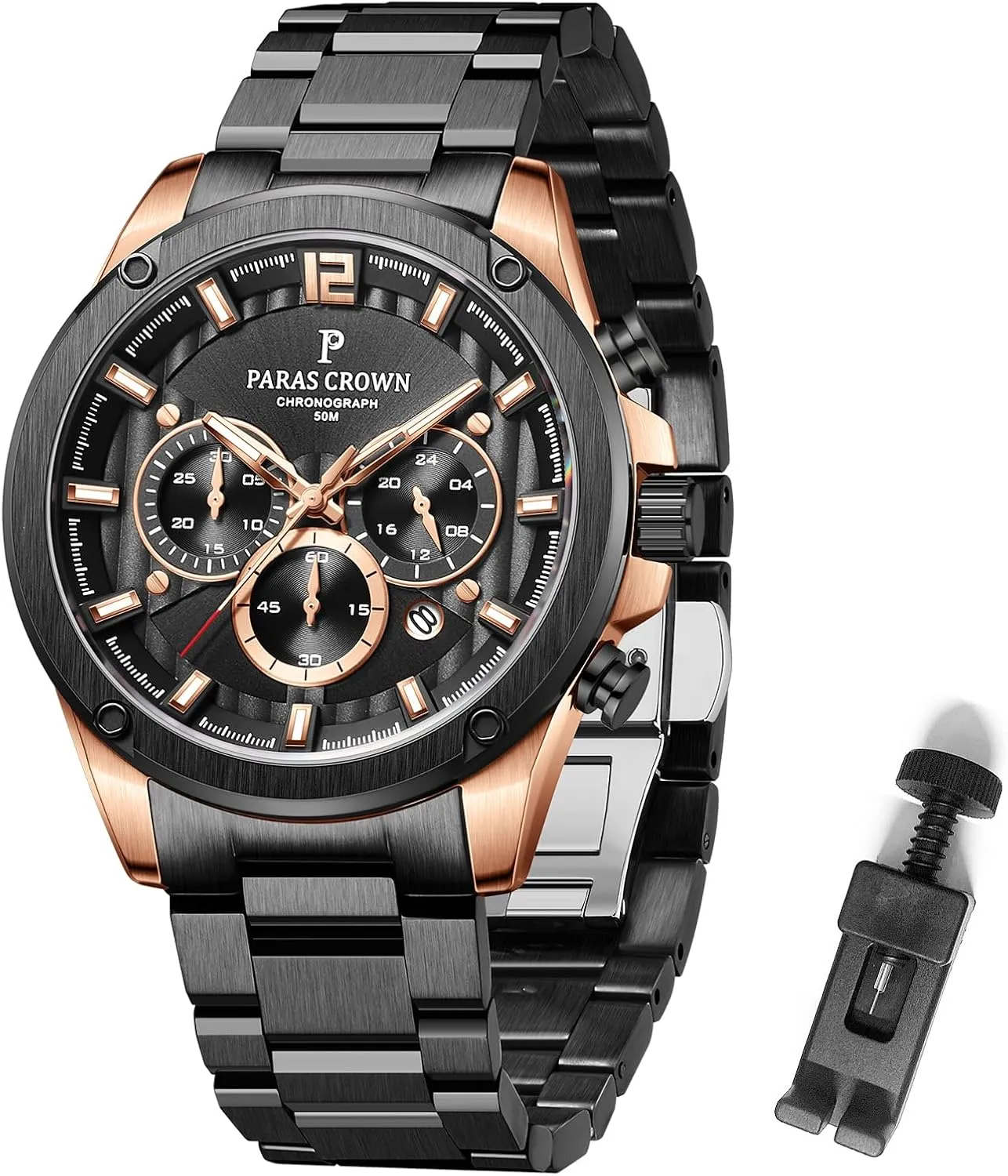 Watches Luxury Japanese Quartz Movement 5ATM Waterproof Chronograph Wrist fend fiord facial diffuse pullman Watches for Men Stainless Steel Case Mens 