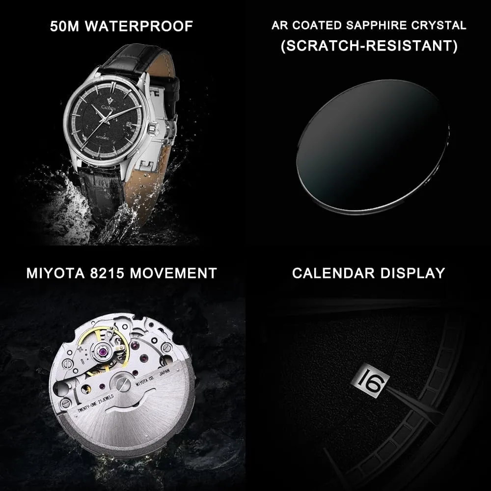 Watches Mechanical Automatic MIYOTA 8215 Movement Waterproof Classic Design Watch Homage photography swamp CADISEN Men 