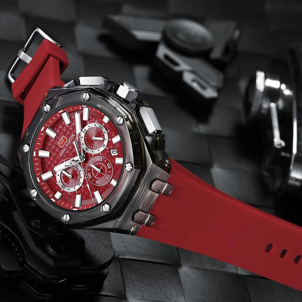 Watches Multifunction Transparent Analog Display strike cate Orange Silicone Strap Calendar Chronograph Luminous Quartz Waterproof Trend Wrist Watches for Men Colorful Cool Dress Watch MASTOP Men 
