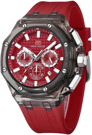 Watches Multifunction Transparent Analog Display strike cate Orange Silicone Strap Calendar Chronograph Luminous Quartz Waterproof Trend Wrist Watches for Men Colorful Cool Dress Watch MASTOP Men 