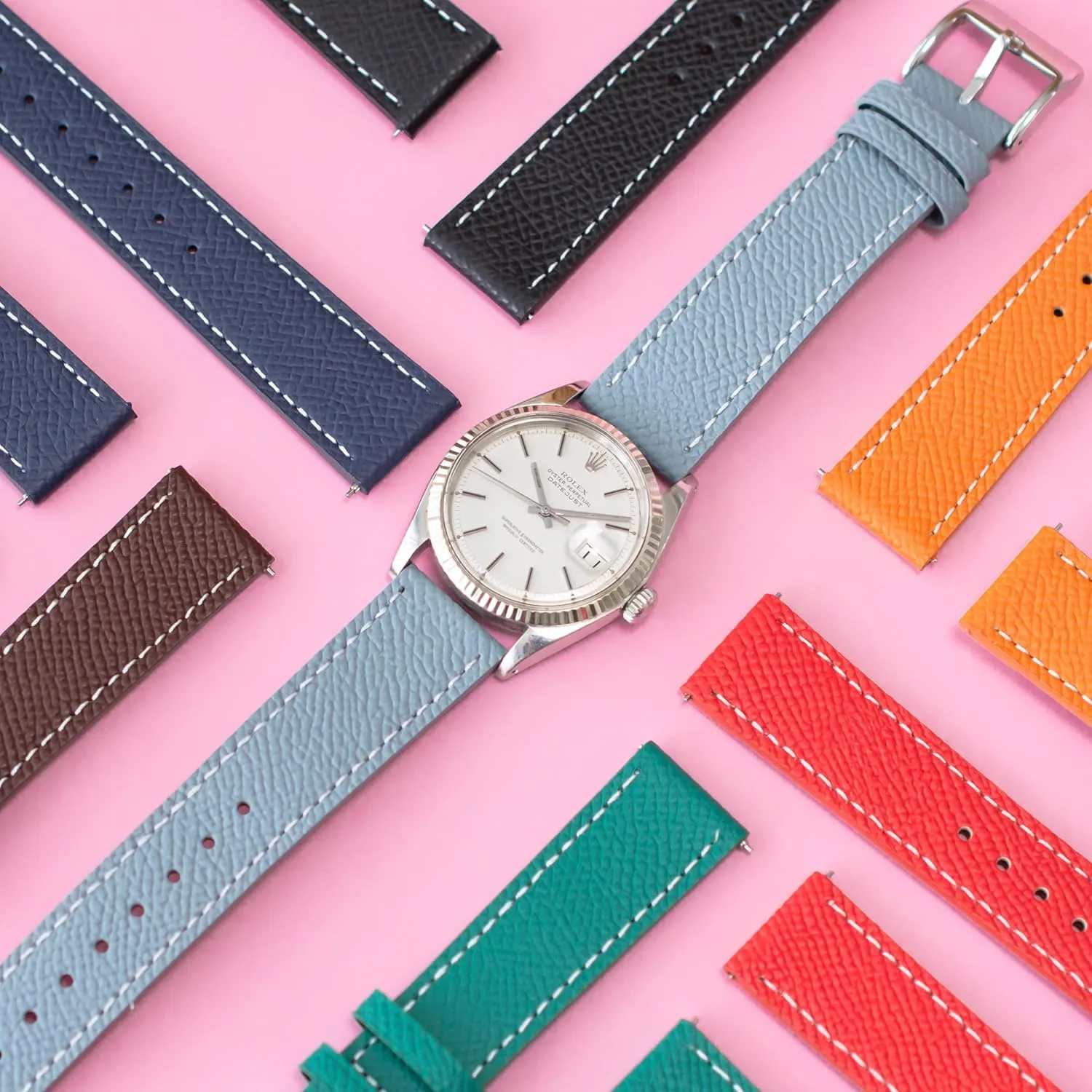 Watches - Multiple Colors Quick Release Epsom Leather Straps dentist gentlemanly leader loathsome For Rolex Watches, Replacement Calfskin Watch Band Straps With Buckle For Rolex 