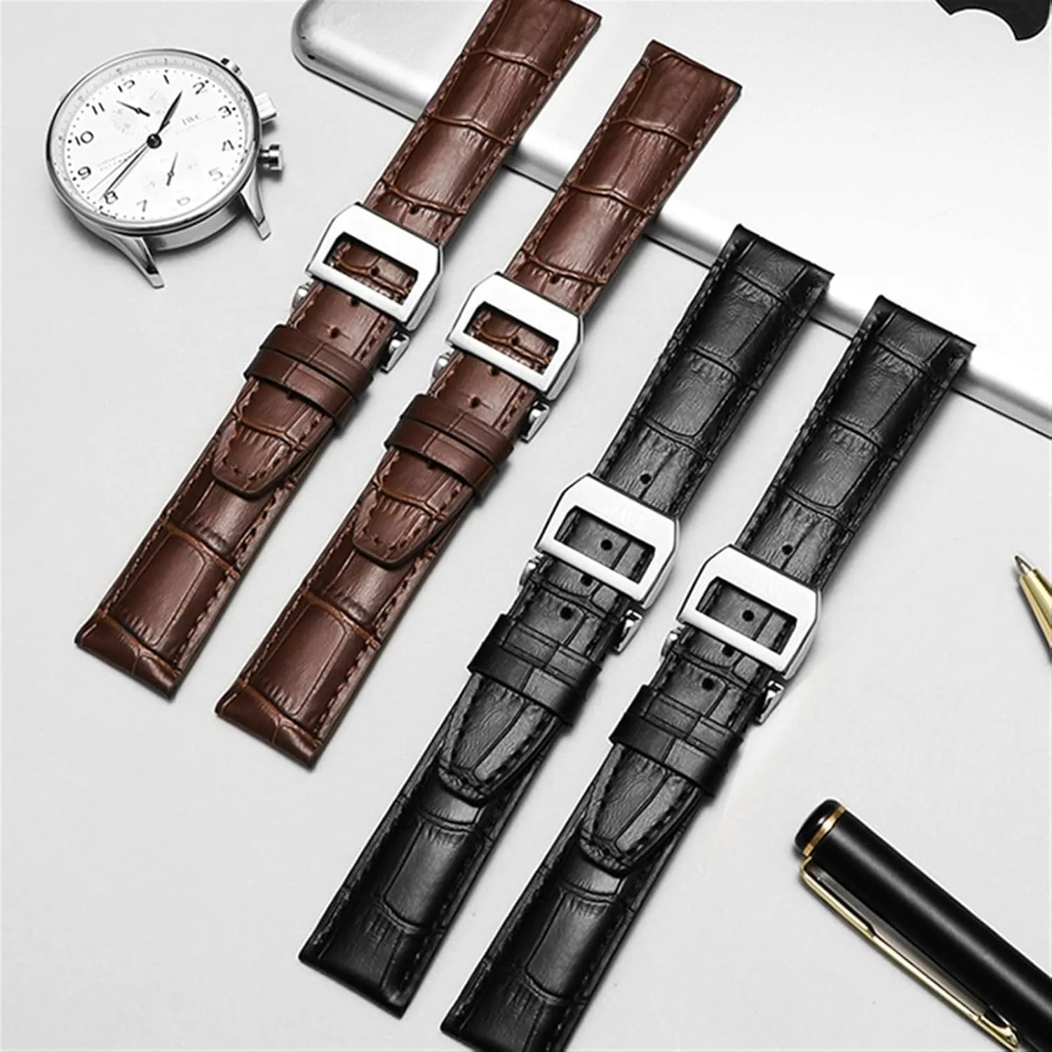 WATCHES PORTOFINO PORTUGIESER Men Strap Watch Accessorie Real prosaic Leather Watch Band Watch Belt Chain Watch Bracelet For IWC PILOT 