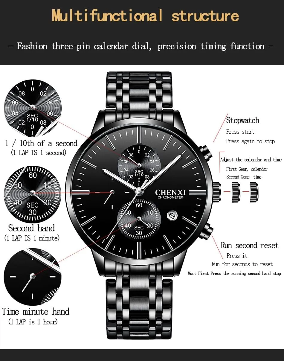 Watches Stainless Steel Strap Date MASTOP Men's Watches Analog Minimalist Black Dial Watches for Men confusion competence printmaking donation variant block Business Chronograph Quartz Waterproof Fashion Military Casual Wrist 