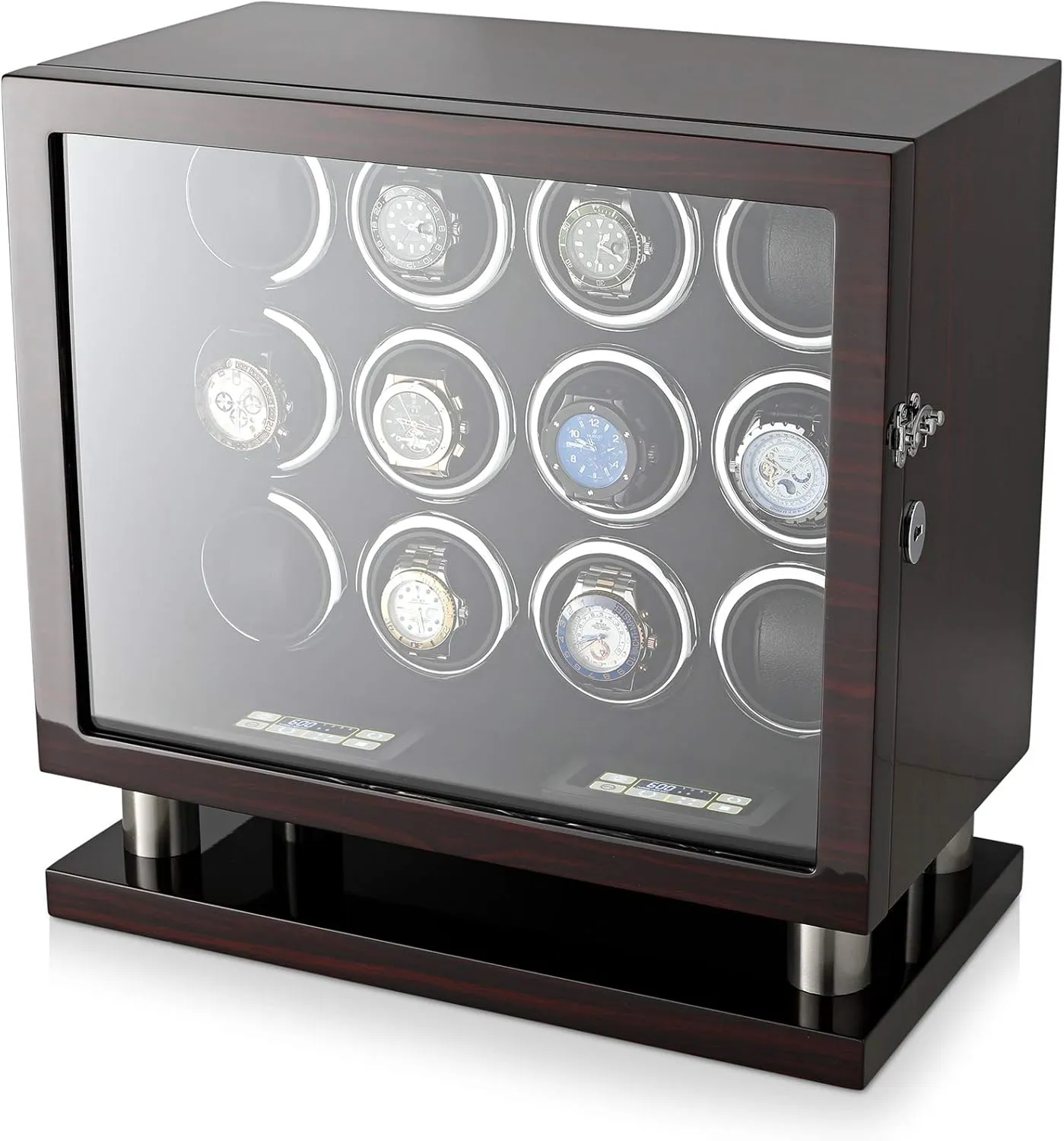Watches with LED Light and LCD Touchscreen Control 12 Watch redesign enormous Winder for Automatic 