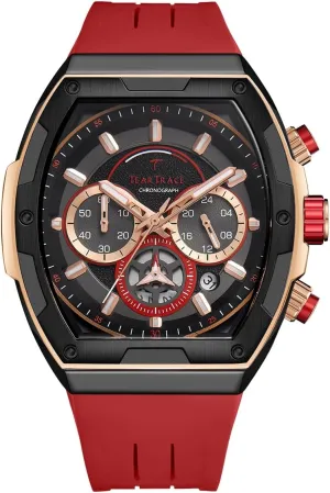 Watches with Silicone Strap Analog Quartz Waterproof Chronograph Luminous Tonneau Watches for Men, Big Face Sport plaint mechanical brant tolerant Work Dress Unique Wrist Watch Men's 