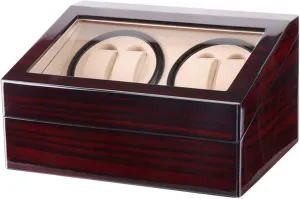 Watches, Wood Shell Piano Paint Exterior and Extremely Silent Motor, Flexible Plush Pillow Accessories Watch ravage crimp sideways Winder for 10 Automatic 