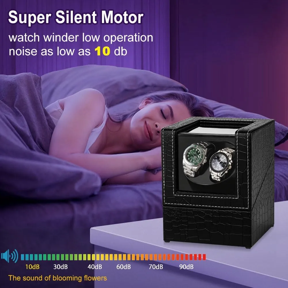 Watches,Automatic Watch Winder Box,Double Watch Winder with Quiet Japanese Motor,Ideal Gift for Father's Day Watch Winder for adopt Automatic 