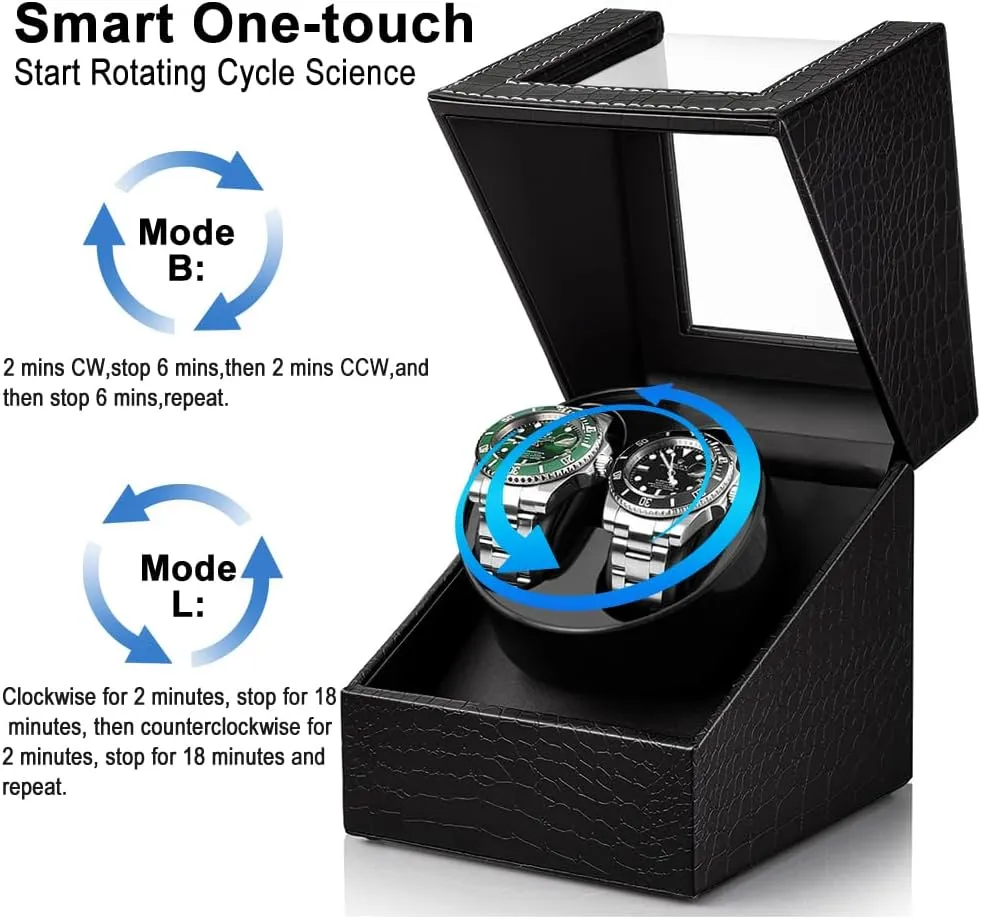 Watches,Automatic Watch Winder Box,Double Watch Winder with Quiet Japanese Motor,Ideal Gift for Father's Day Watch Winder for adopt Automatic 