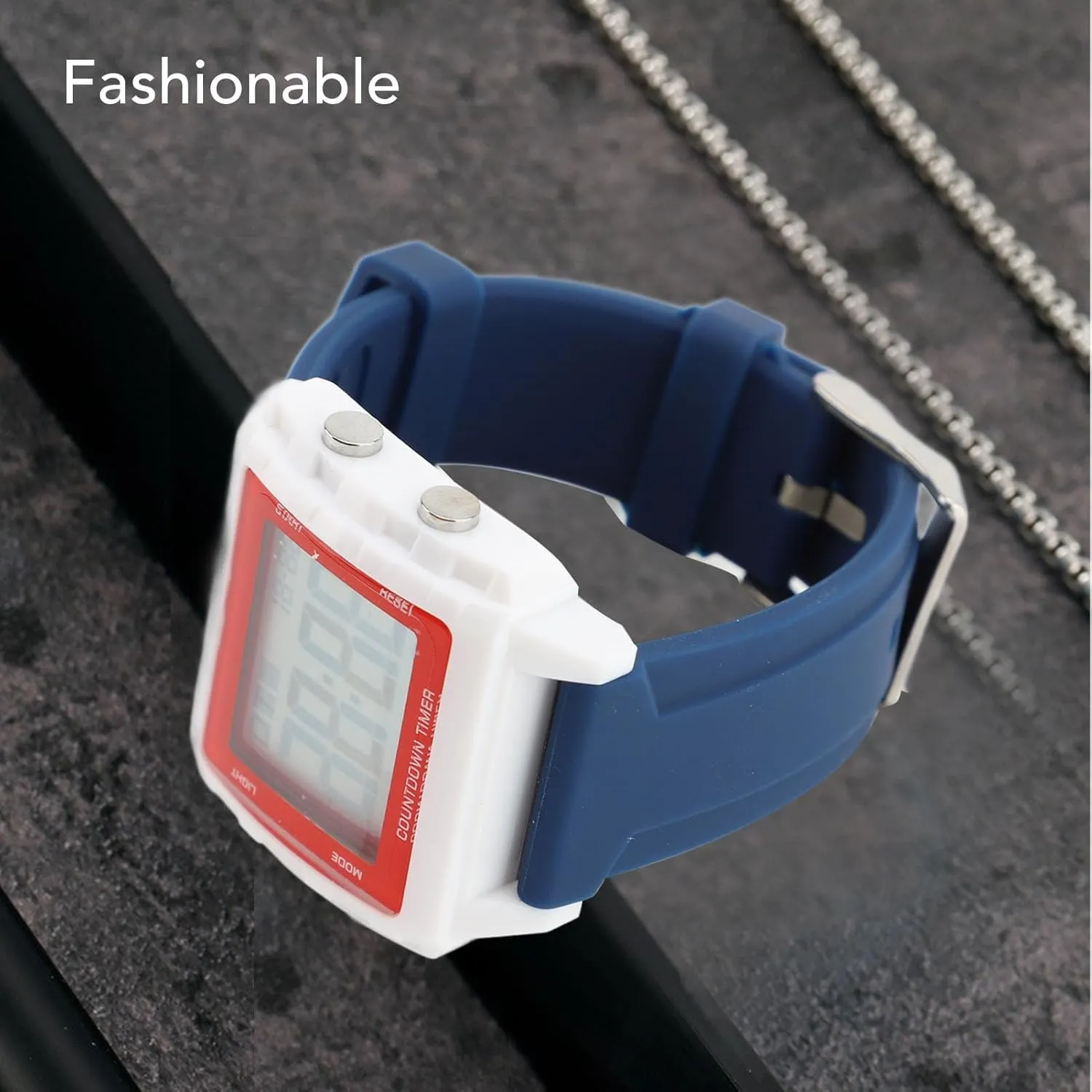 Water Alarm Rectangy spectator Sports Digital Clock, Electronic ChronoGroto Water Alarm for 