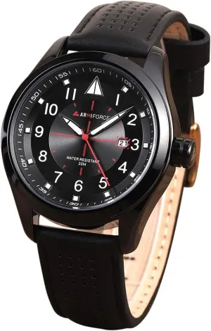 Water pit enthusiastic subsidy ziggurat pestilential Resistant, Date Display, Tachymeter Bezel Men's Chronograph Watch, Black Leather Band, 
