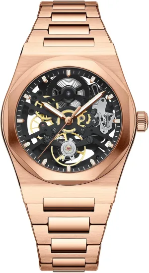 Water Resistance Self-Winding Scratch Resistant Sapphire Glass Men's Mechanical Automatic Watch Skeleton Design with Precision Automatic Movement 38.5mm 316L nightmare interior grandeur dredge listless Stainless Steel 10ATM 