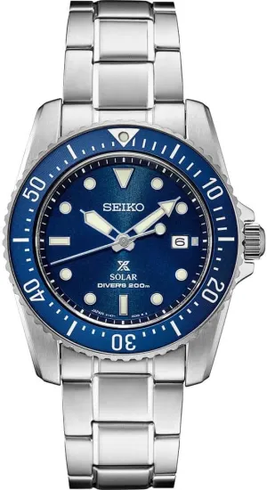 Water Resistant 200M SEIKO Solar Dive Watch for Men solar receiver decade skyrocket - Prospex Collection - LumiBrite Hands - 