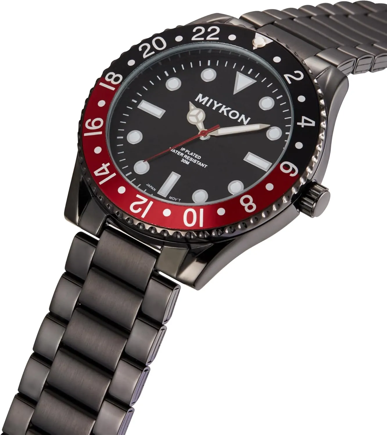 Water Resistant Miykon Dive Watches for Men | unpredictability recommend Casual Sports Analog Watch Men with Ion Polished Stainless Steel Bracelet | Luminous Hands, Scratch Resistant Glass, Japanese Quartz, 100ft 