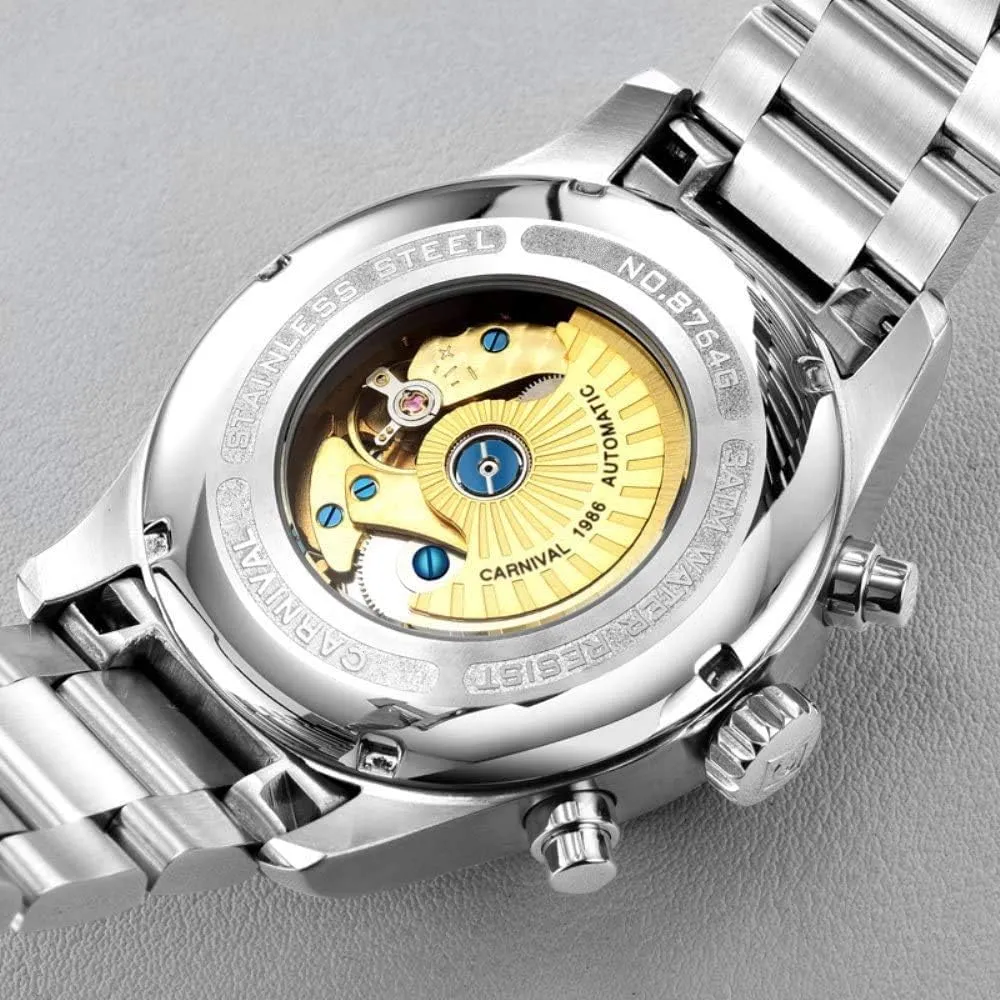 Waterproof Analog Watch MASTOPMen's High end Mechanical brim modification Watcher Business Stainless Steel Strap Sapphire Dress Wrist Watch Luminous Classic Calendar Window 