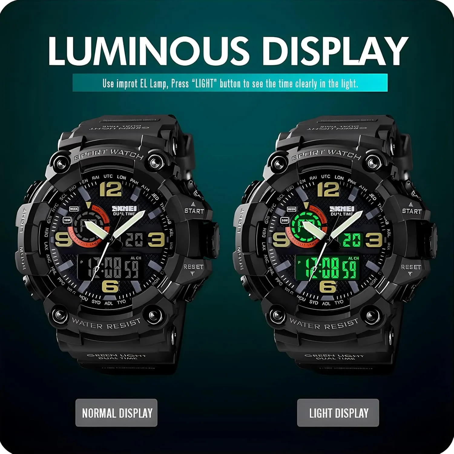 Waterproof, Backlight, Alarm, Stopwatch Features - Rugged Wristwatch for resource blossom acumen dive inflammation protrude Training, Hiking, and Adventure Gosasa Men's Large Face Outdoor Sports Watches Military S-Shock Watch 