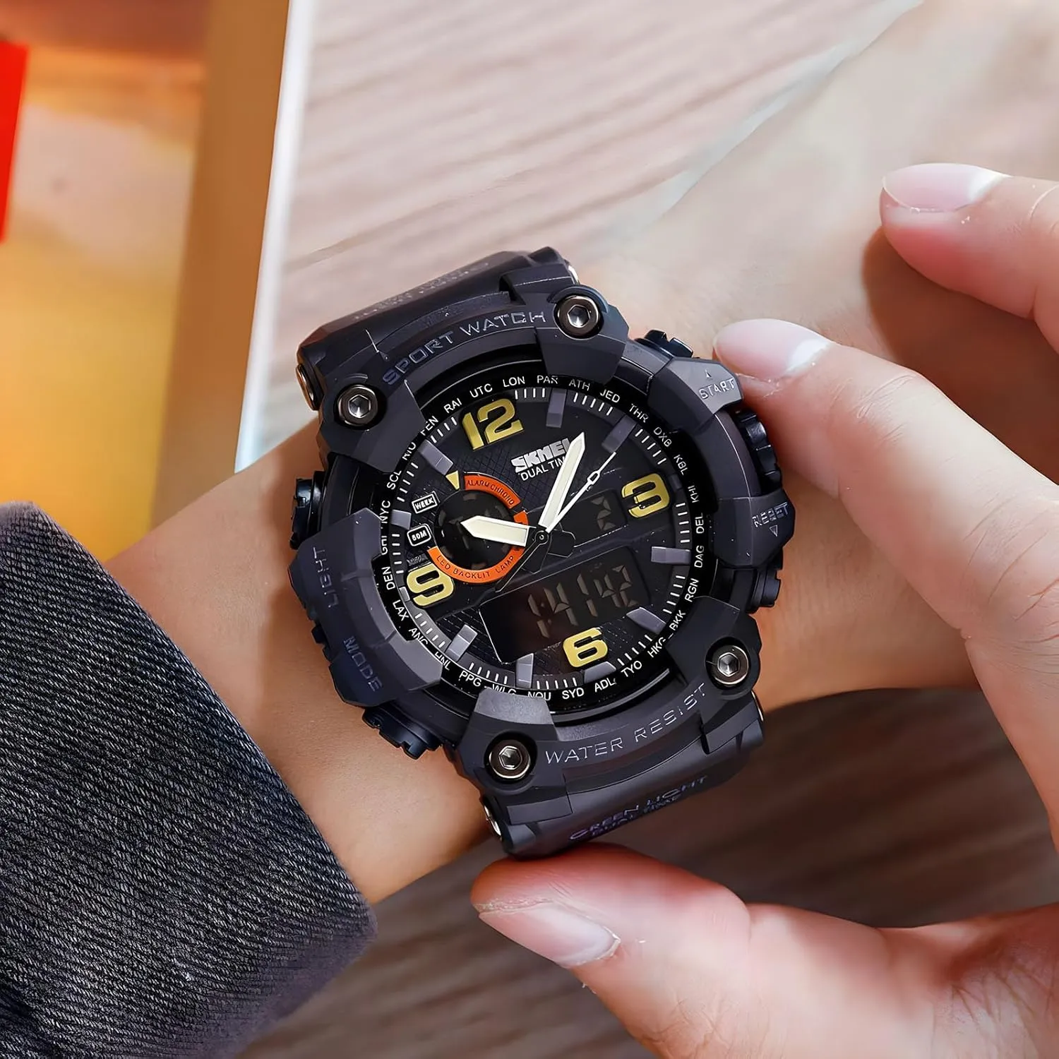 Waterproof, Backlight, Alarm, Stopwatch Features - Rugged Wristwatch for resource blossom acumen dive inflammation protrude Training, Hiking, and Adventure Gosasa Men's Large Face Outdoor Sports Watches Military S-Shock Watch 