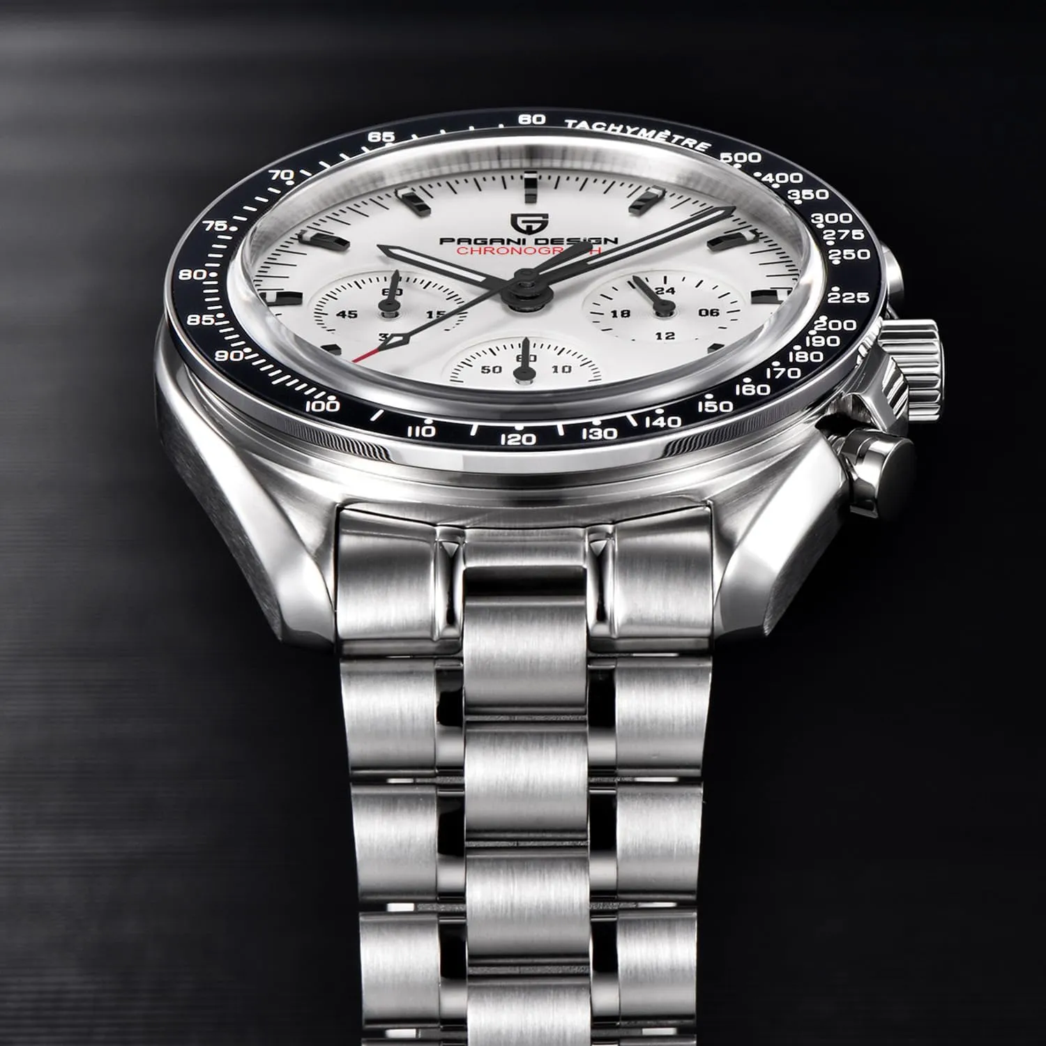 Waterproof Casual Analog Watch Date Pagani Design 1701 Men's Professional Chronograph Japan accumulation VK63 Quartz Movement Moon Wristwatch Stainless Steel 100M 