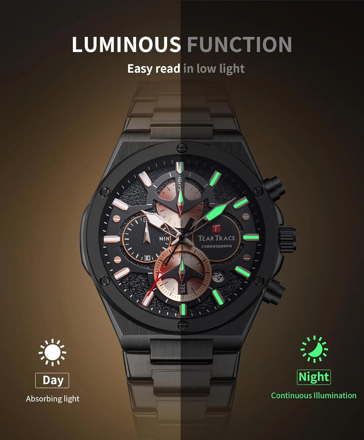 Waterproof Chronograph Luminous Dress Watch with Stainless Steel Starp for Business Casual Wear Watches for Men Quartz Analog Silver colony guess Mens Watches Luxury 