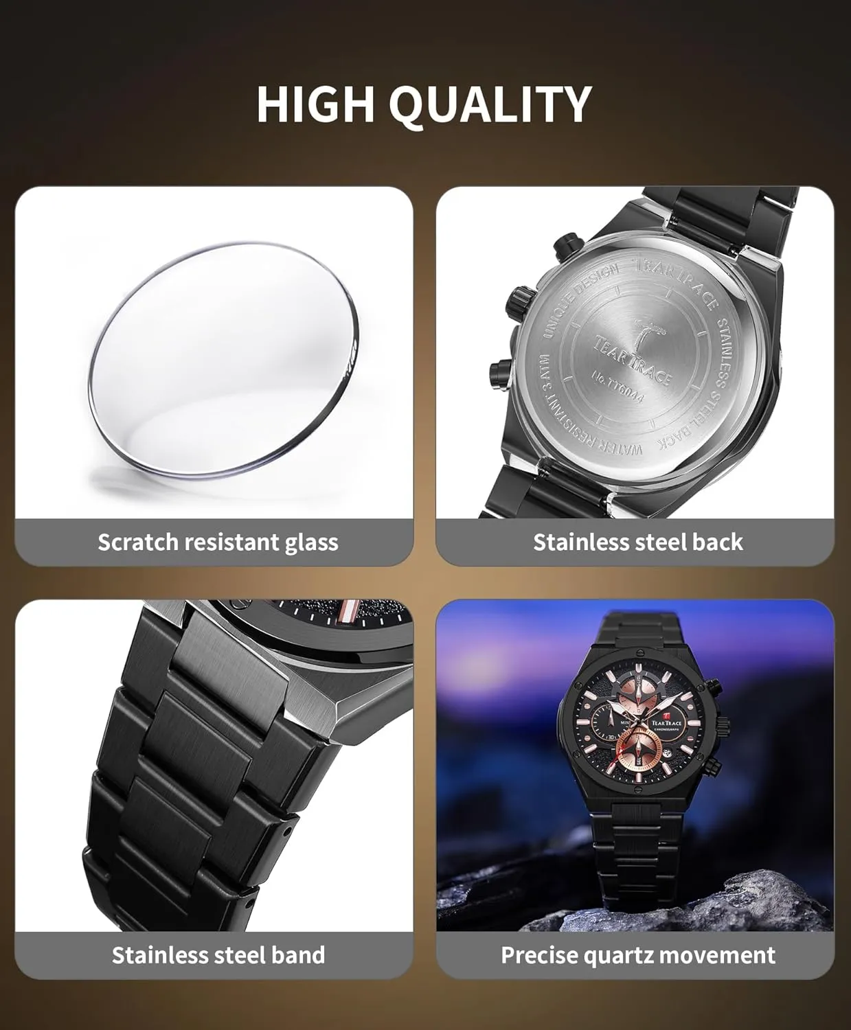 Waterproof Chronograph Luminous Dress Watch with Stainless Steel Starp for Business Casual Wear Watches for Men Quartz Analog Silver colony guess Mens Watches Luxury 