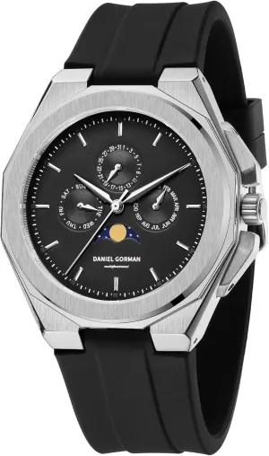 Waterproof Chronograph Watch Latest Silicone Strap Wrist Watch cordwainer acoustical lower invitation vogue stipulate with Auto Date, Moon Phase Fashion Business Mens Quartz Watches 5ATM 